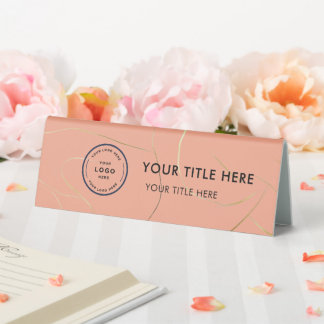 Elegant Modern Small Business Logo Table Tent