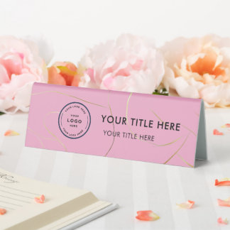 Elegant Modern Small Business Logo Table Tent