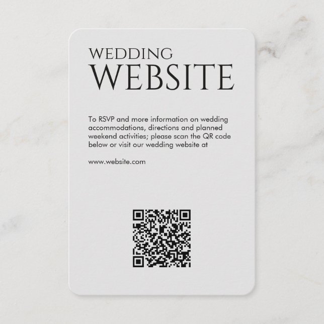 Elegant Modern Smoke Black Wedding Enclosure Card (Front)