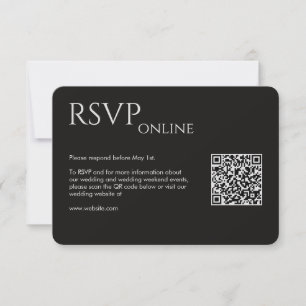 Elegant Modern Smoke Black Wedding RSVP Card