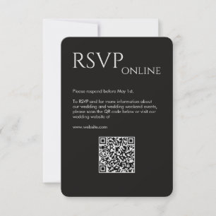 Elegant Modern Smoke Black Wedding RSVP Card