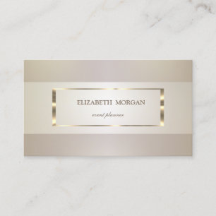 Elegant Modern Sophisticated,Striped,Gold Frame Business Card