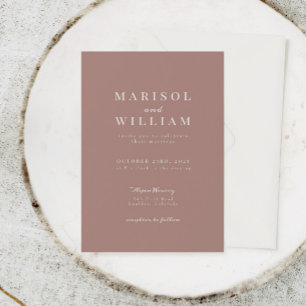 Elegant Modern Sophisticated Wedding Invitation