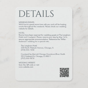 Elegant Modern Space Grey Details Enclosure Card