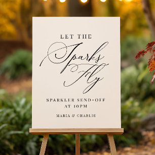 Elegant Modern Sparkler Send Off Wedding Sign