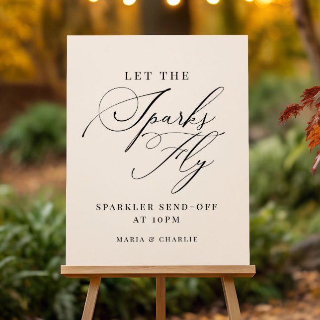 Elegant Modern Sparkler Send Off Wedding Sign (Creator Uploaded)
