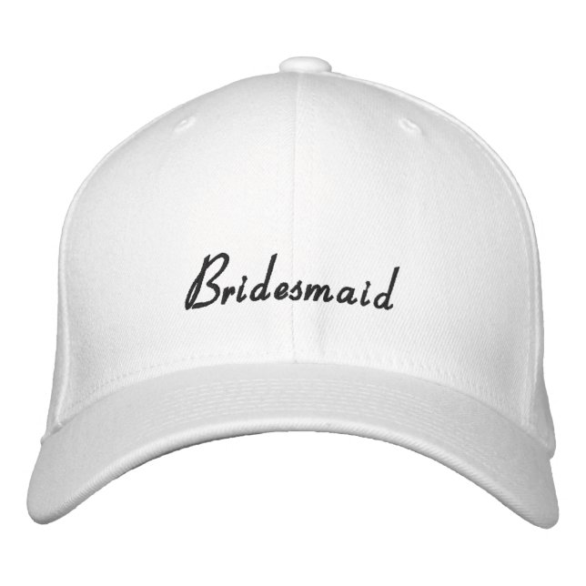 Elegant Modern Sporty Bridesmaid Bachelorette Embroidered Hat (Front)