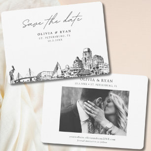 Elegant Modern St. Petersburg Save the Date Invitation