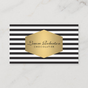 Elegant Modern Striped Bakery Business Card