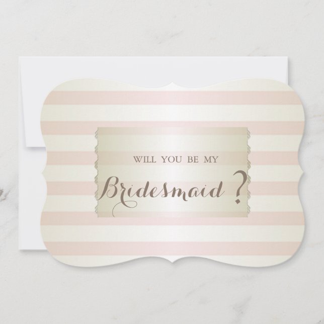 Elegant Modern Striped  Bridesmaid Card (Front)