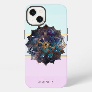 Elegant Modern Striped,Ombre Mandala iPhone 13 Case