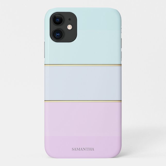 Elegant Modern Striped,Ombre-Personalised Case-Mate iPhone Case (Back)