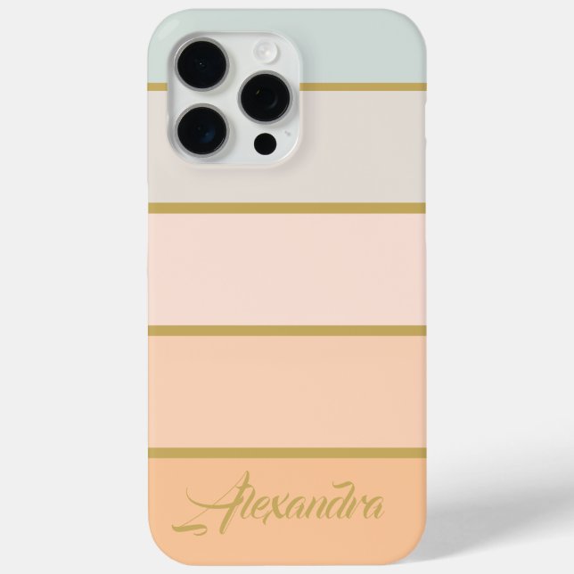 Elegant Modern Stripes Pattern Personalised Name  Case-Mate iPhone Case (Back)