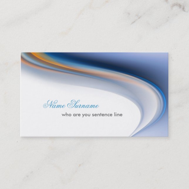 elegant modern stylisg pastel blue and white business card (Front)