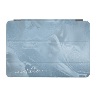 Elegant modern stylish baby blue marble look iPad mini cover