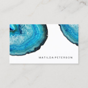 Elegant modern stylish blue agate geode stone business card