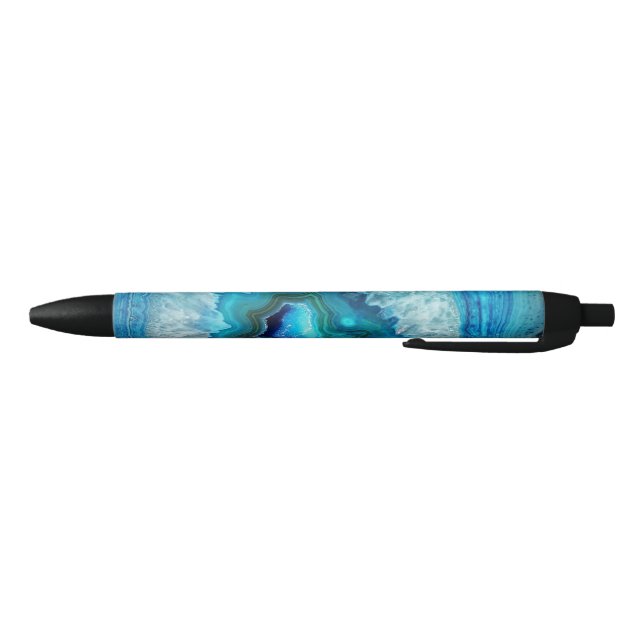 Elegant modern stylish blue agate geode stone ink pen (Bottom)