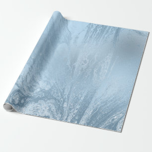 Elegant modern stylish blue glitter marble wrapping paper