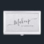 Elegant modern stylish chick glitter makeup business card holder<br><div class="desc">Pretty faux glitter texture and elegant calligraphy font.</div>
