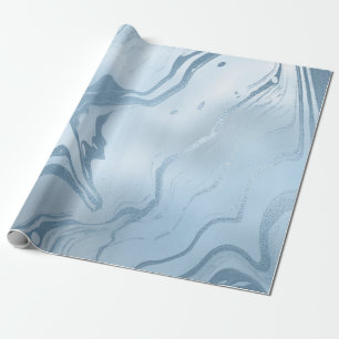Elegant modern stylish fresh blue marble wrapping paper