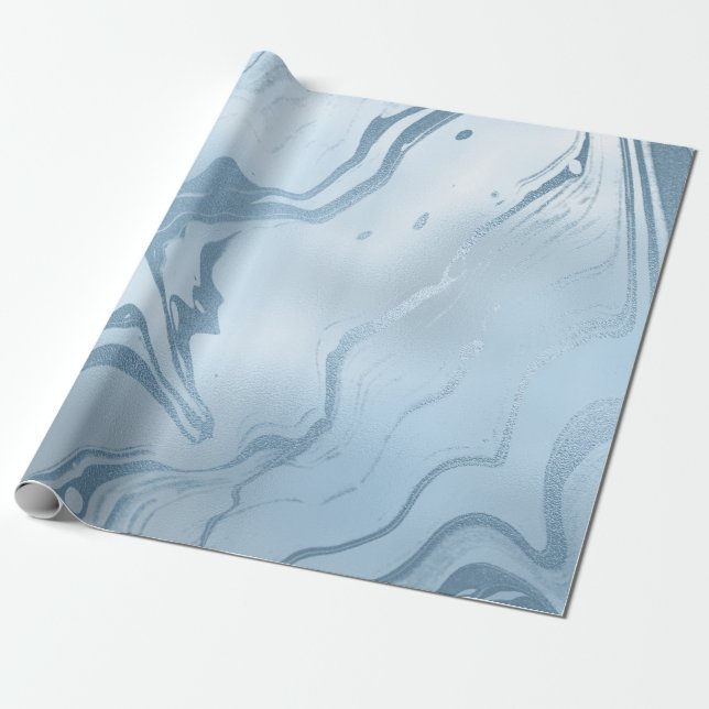 Elegant modern stylish fresh blue marble wrapping paper (Unrolled)