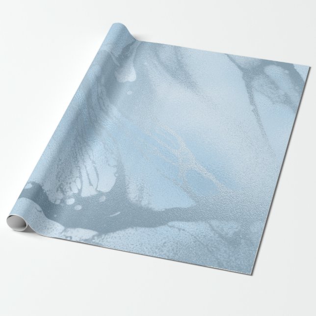 Elegant modern stylish fresh blue marble wrapping paper (Unrolled)