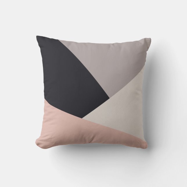 Elegant modern stylish geometric colour block cushion (Front)
