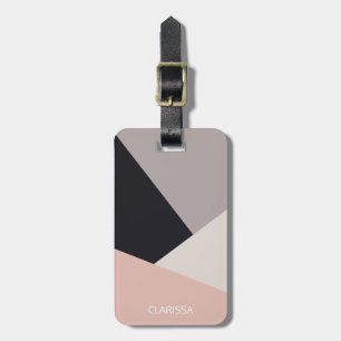 Elegant modern stylish geometric colour block luggage tag