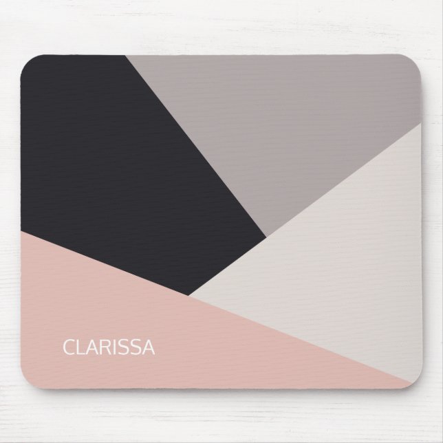 Elegant modern stylish geometric colour block mouse mat (Front)