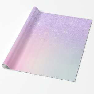 Elegant modern stylish girly ombre purple glitter wrapping paper