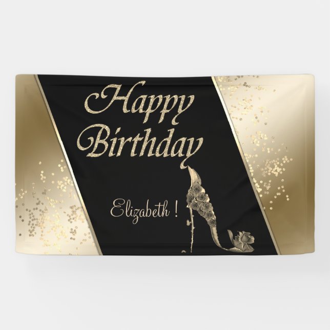 Elegant Modern Stylish ,Luminous,Flowers High Heel Banner (Horizontal)