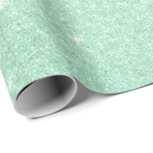Elegant modern stylish mint green glitter wrapping paper