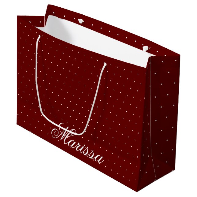 Elegant Modern Stylish Name Personalised Large Gift Bag (Front Angled)