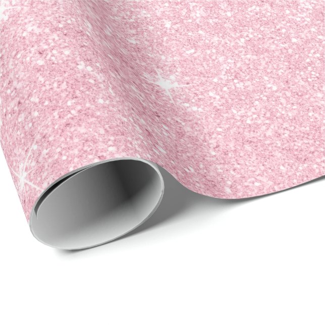 Elegant modern stylish pink rose gold glitter wrapping paper (Roll Corner)