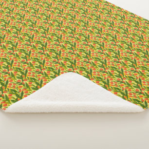 Elegant Modern Summer Floral Pattern Sherpa Blanket