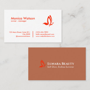 Elegant Modern Summer Theme Beauty Care White Red Business Card