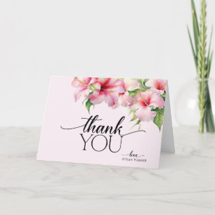 Elegant Modern Summer Tropical Floral Thank You Card