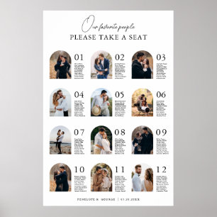 Elegant Modern Table  Photo Wedding Seating Chart