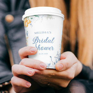 Elegant Modern Tea Party Bridal Shower Paper Cups