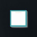 Elegant & Modern Teal/White/Gold Personalised Post-it Notes<br><div class="desc">Elegant and modern teal,  white and gold post it notes. Personalise with your name and text of your choice.</div>