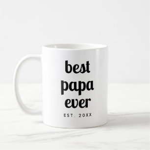 Elegant Modern Template Best Papa Ever Script Coffee Mug