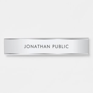 Elegant Modern Template Customisable Silver Look Door Sign