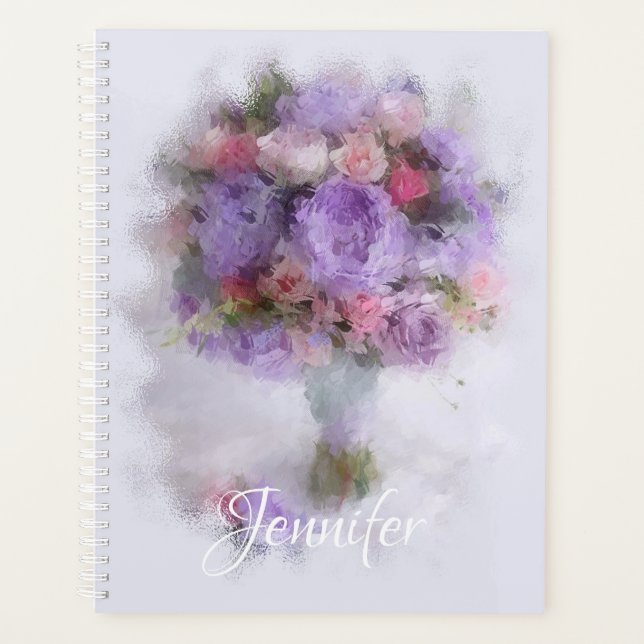 Elegant Modern Template Flowers Oil Painting Planner (Front)