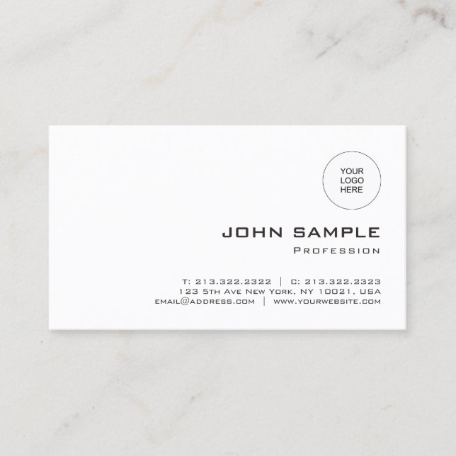 Elegant Modern Template Upload Logo Professional Business Card (Front)