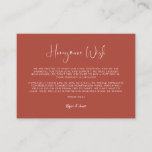 Elegant & modern terracotta  Honeymoon wish Enclosure Card<br><div class="desc">A modern typography and a trendy terracotta colour for your wedding stationery: choose this simple and elegant wedding suite. Fully customisable: you can change the background as well as the text colour as you like.</div>