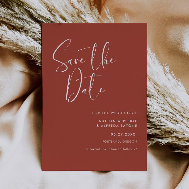 Elegant & modern terracotta Save the Date (Creator Uploaded)