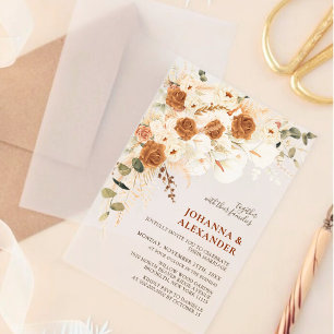 Elegant Modern Terracotta Wedding Acrylic Invitations