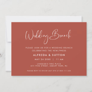Elegant & Modern Terracotta Wedding Brunch Invitation