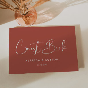 Elegant & modern terracotta wedding guest book