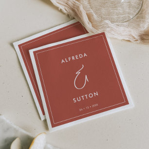 Elegant & Modern Terracotta wedding Napkin